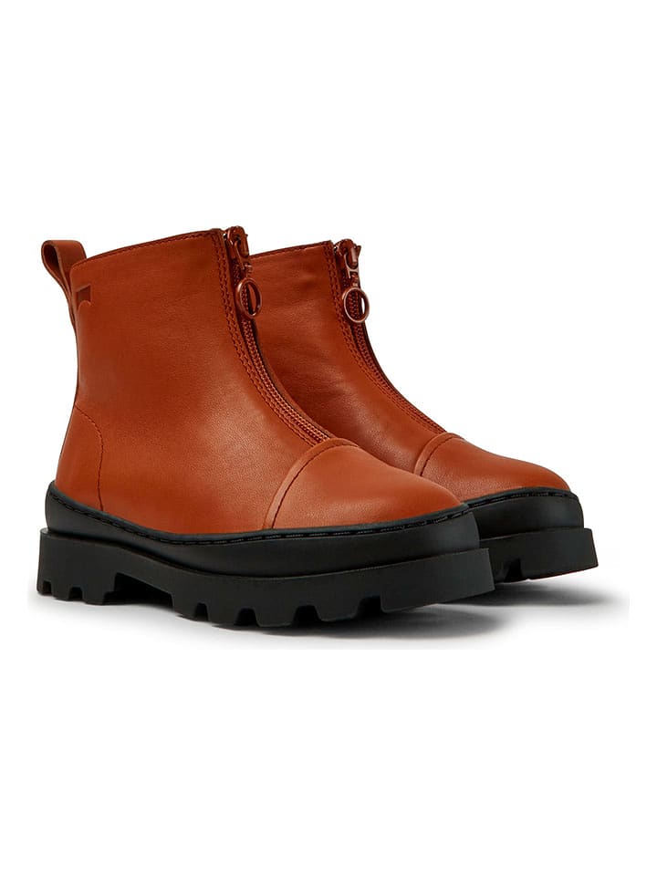 Camper Skórzane botki w kolorze brązowym rozmiar: 28