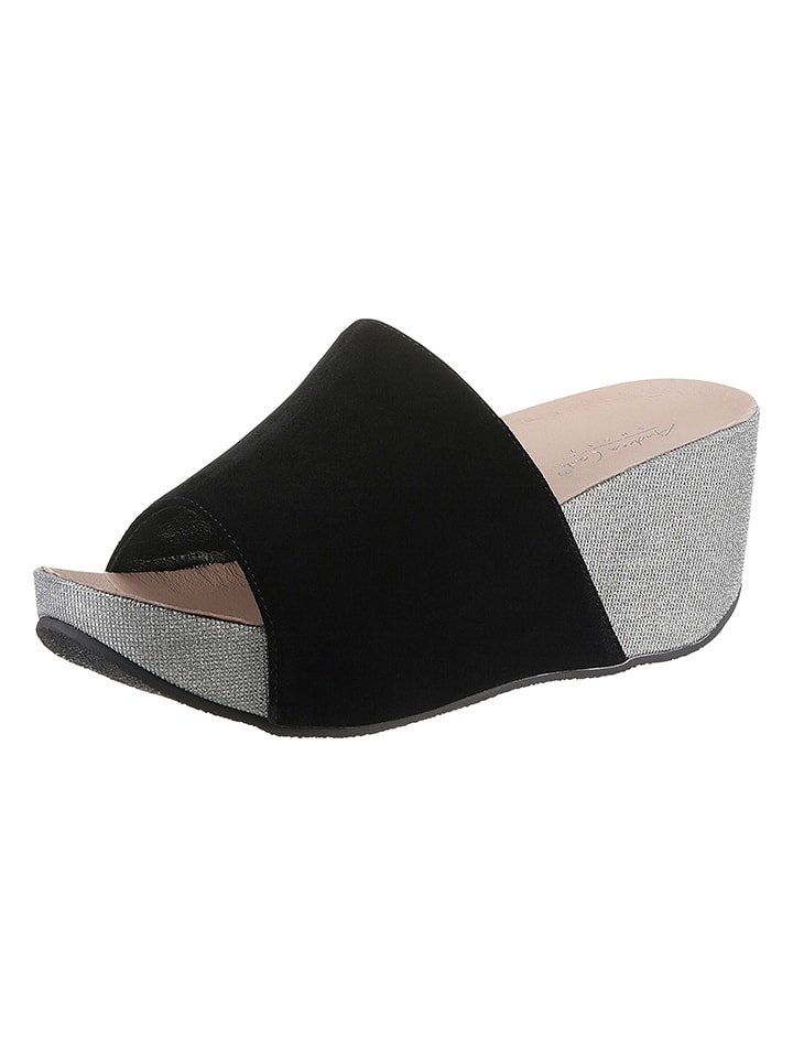 Heine Klapki w kolorze czarnym na koturnie rozmiar: 39