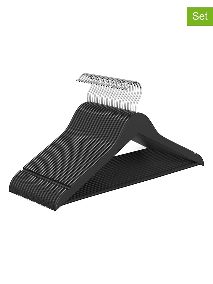 Songmics Wieszaki (20 szt.) w kolorze czarnym - 43 x 21 cm rozmiar: onesize