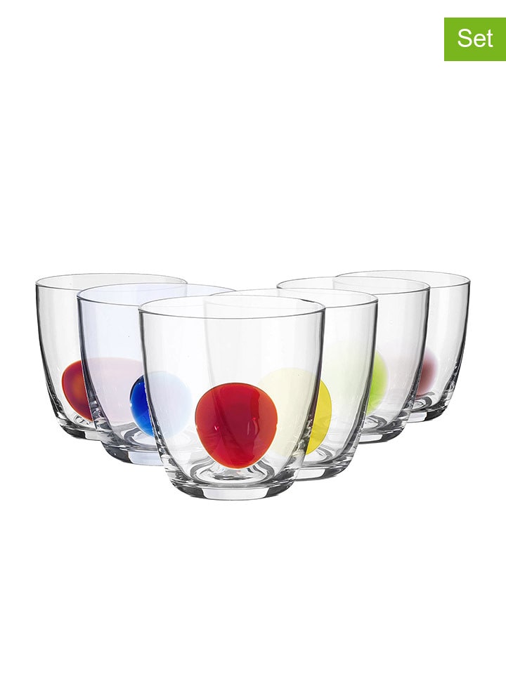 Onlylux Szklanki (6 szt.) "Palotta" ze wzorem - wys. 9,2 cm rozmiar: onesize