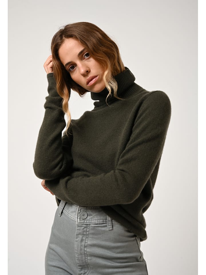 AUTHENTIC CASHMERE Kaszmirowy golf "Linda" w kolorze zielonym rozmiar: XXL