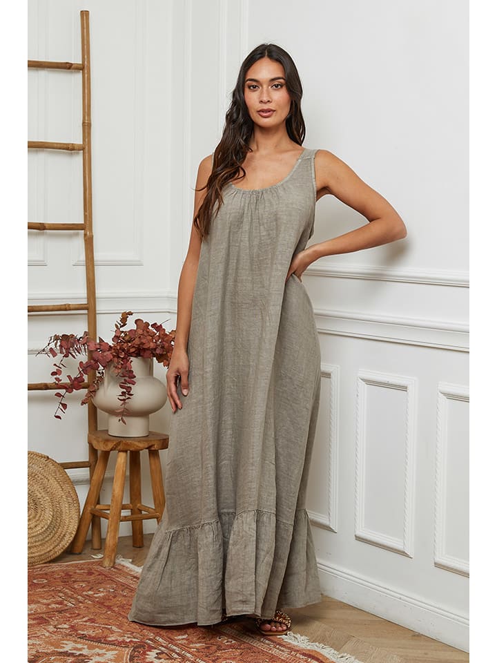 La Compagnie Du Lin Lniana sukienka w kolorze beżowym rozmiar: S