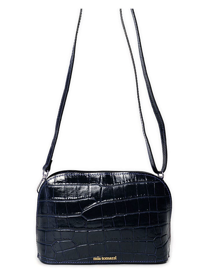 Mia Tomazzi Skórzana torebka "Avancinio" w kolorze granatowym - 24 x 17 x 9 cm rozmiar: onesize