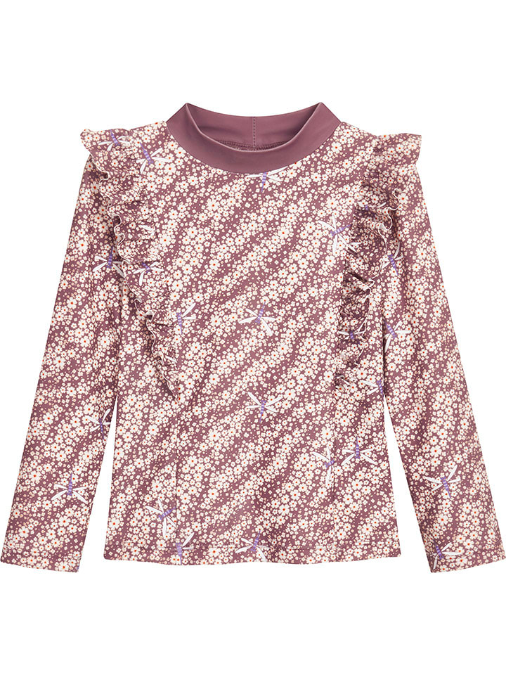 Playshoes Koszulka kąpielowa "Flowers" w kolorze fioletowym rozmiar: 98/104