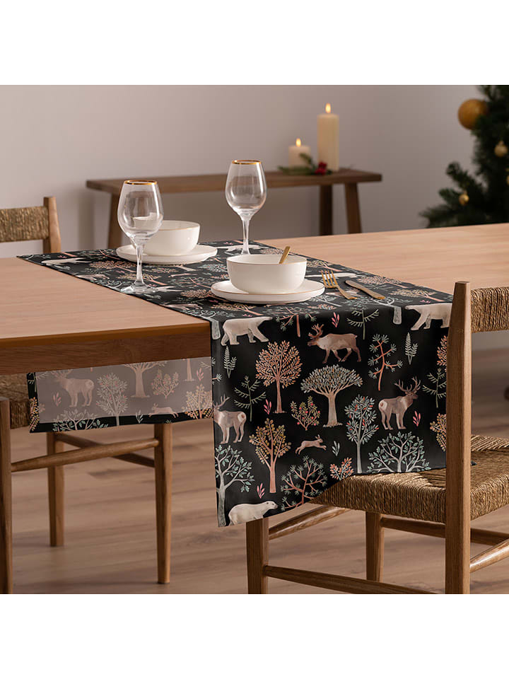 Mint Rugs Bieżnik "Christmas Artic" w kolorze czarnym ze wzorem rozmiar: 50x155 cm