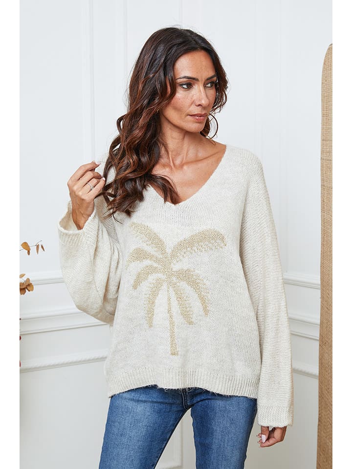 So Cachemire Sweter "Adandine" w kolorze beżowym rozmiar: L