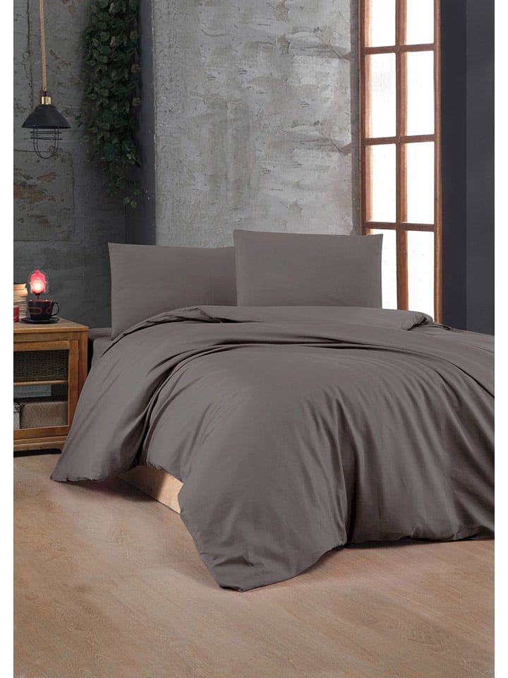 Colorful Cotton Komplet pościeli renforcé w kolorze antracytowym rozmiar: 155x220 cm