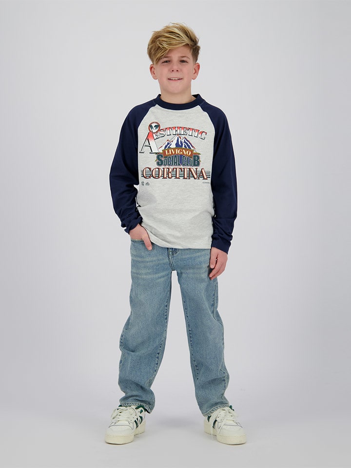 Vingino Koszulka "Haruto" w kolorze szaro-granatowym rozmiar: 140