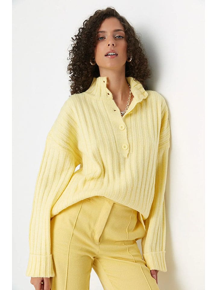 trendyol Sweter w kolorze żółtym rozmiar: L