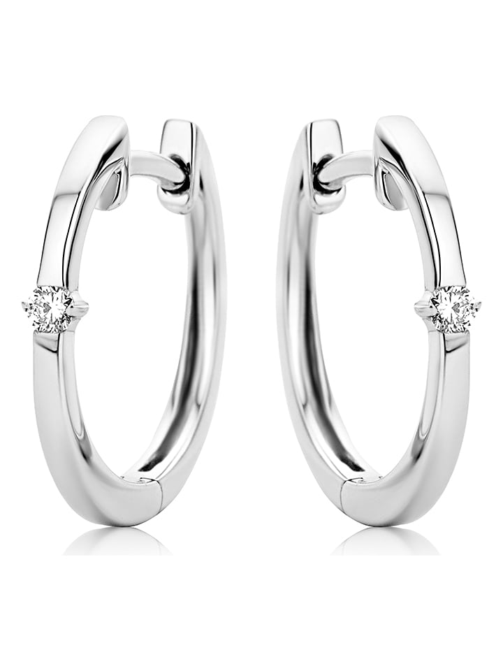 Diamant Exquis Złote kolczyki-kreole z diamentami rozmiar: onesize