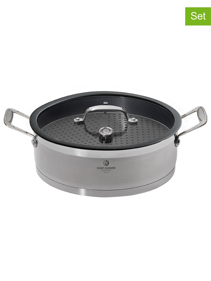 Chef Cuisine 2-częściowy zestaw w kolorze srebrnym - Ø 28 cm rozmiar: onesize