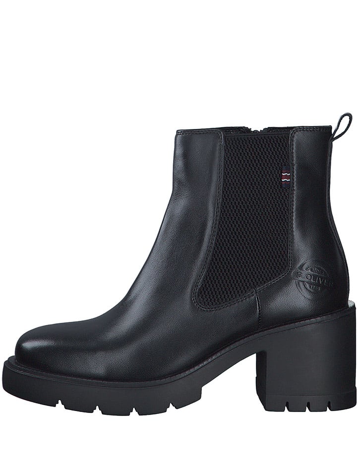 s.Oliver Skórzane botki w kolorze czarnym rozmiar: 41
