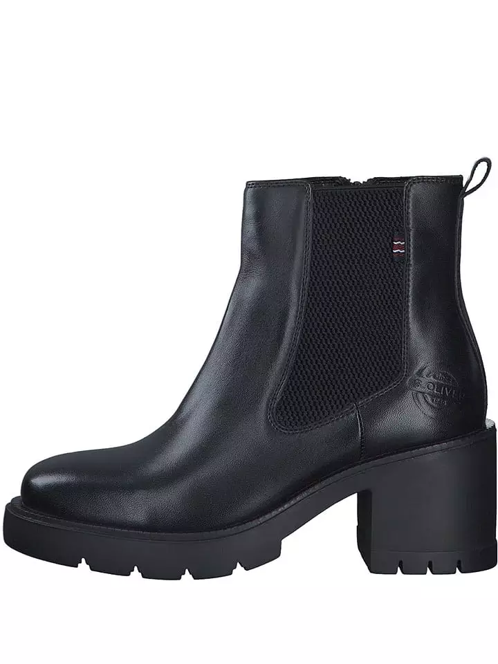 s.Oliver Skórzane botki w kolorze czarnym rozmiar: 41