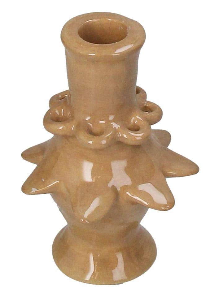 Kersten Świecznik w kolorze beżowym - wys. 13 x Ø 8,8 cm rozmiar: onesize
