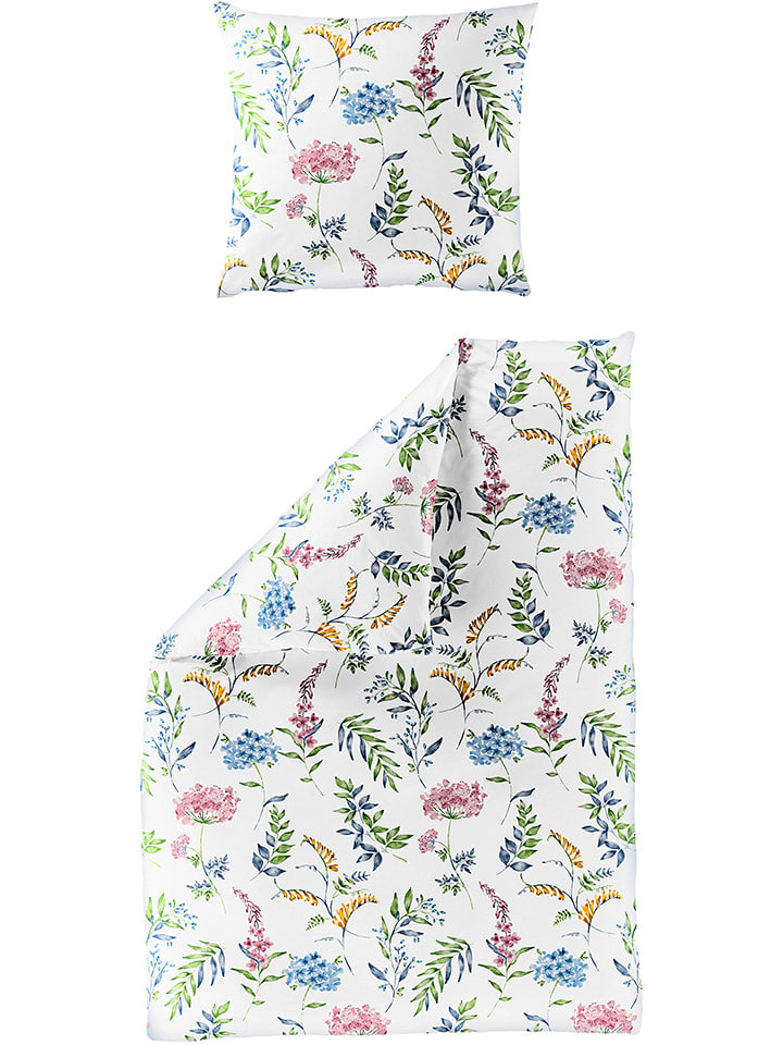 Bierbaum Komplet pościeli w kolorze białym ze wzorem z kory rozmiar: 155x220 cm