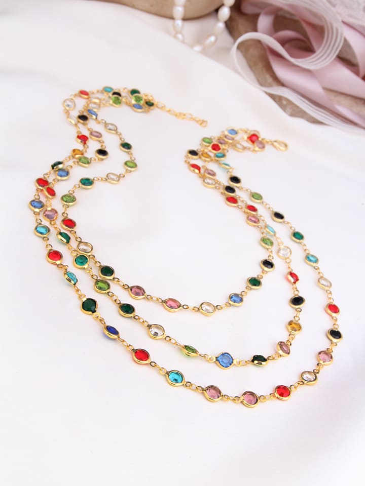 L'Atelier de Gaia Pozłacany naszyjnik z elementami ozdobnymi - dł. 50 cm rozmiar: onesize