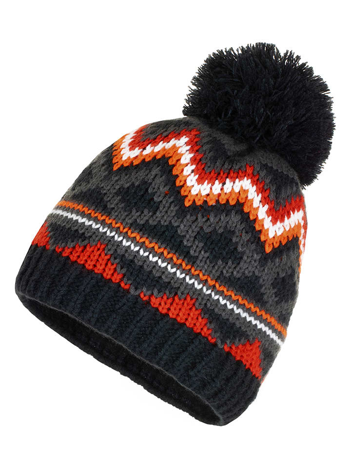 Kamik Czapka "Karo" w kolorze czarno-pomarańczowym rozmiar: 140-176
