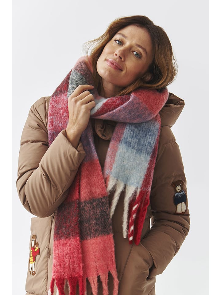 TATUUM Szal w kolorze błękitno-czerwonym - 210 x 30 cm rozmiar: onesize