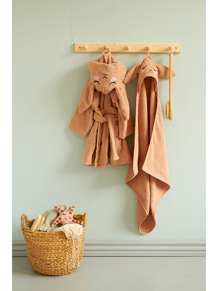 roommate Ręcznik "Bunny" w kolorze jasnoróżowym z kapturem - 72 x 72 cm rozmiar: onesize