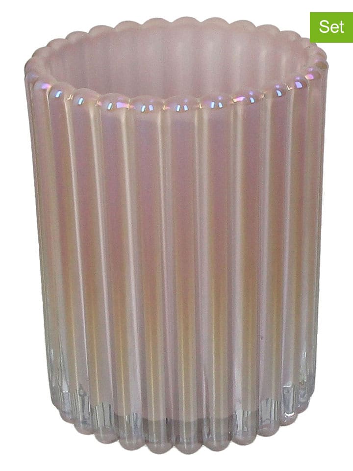 Kersten Świeczniki (2 szt.) w kolorze jasnoróżowym - wys. 9 x Ø 9 cm rozmiar: onesize