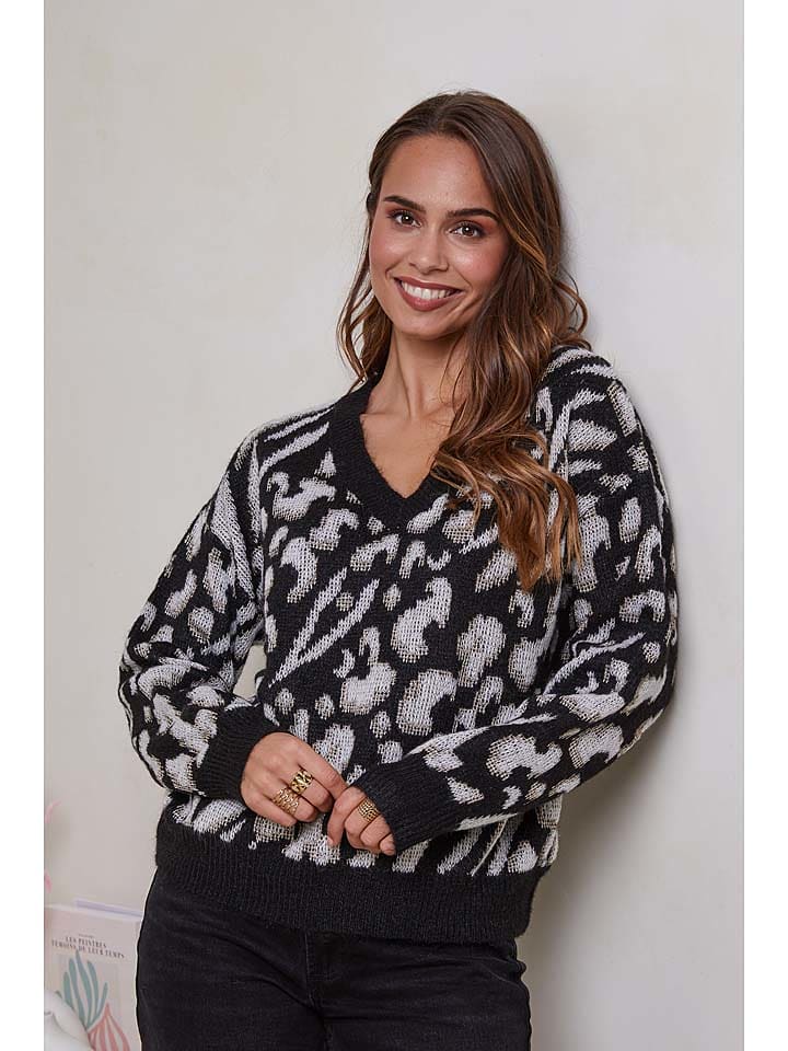 Soft Cashmere Sweter w kolorze czarno-szarym rozmiar: 38/40