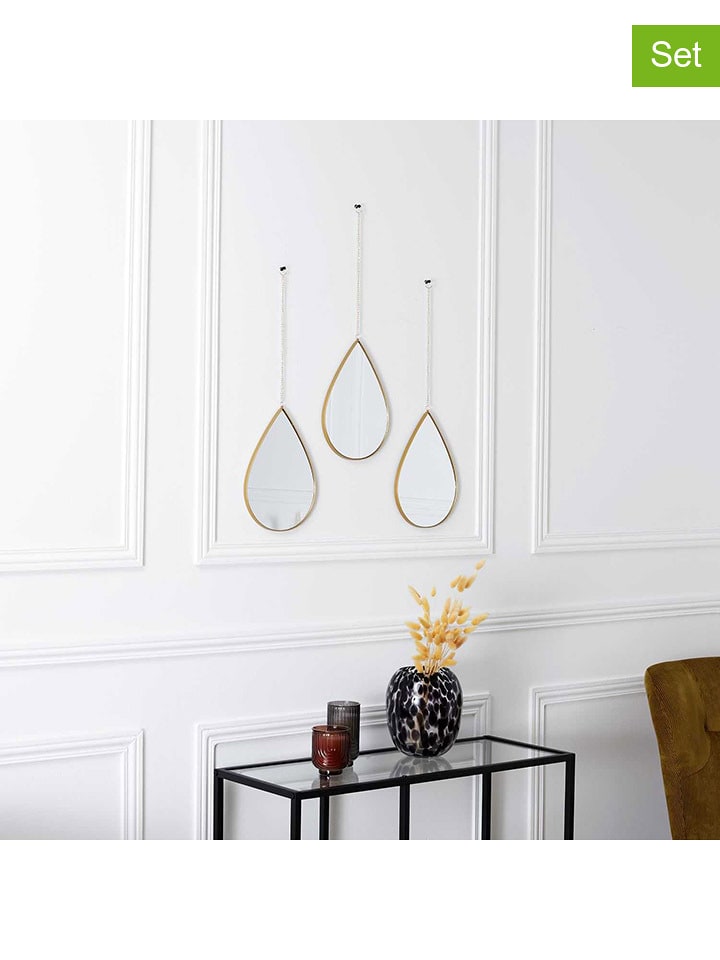 THE HOME DECO FACTORY Lustra (3 szt.) w kolorze złotym - 19 x 27 cm rozmiar: onesize