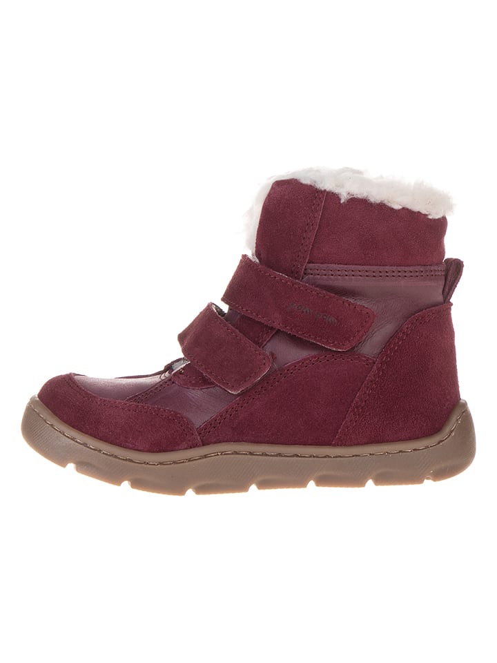 POM POM Skórzane buty w kolorze bordowym do chodzenia na boso rozmiar: 27