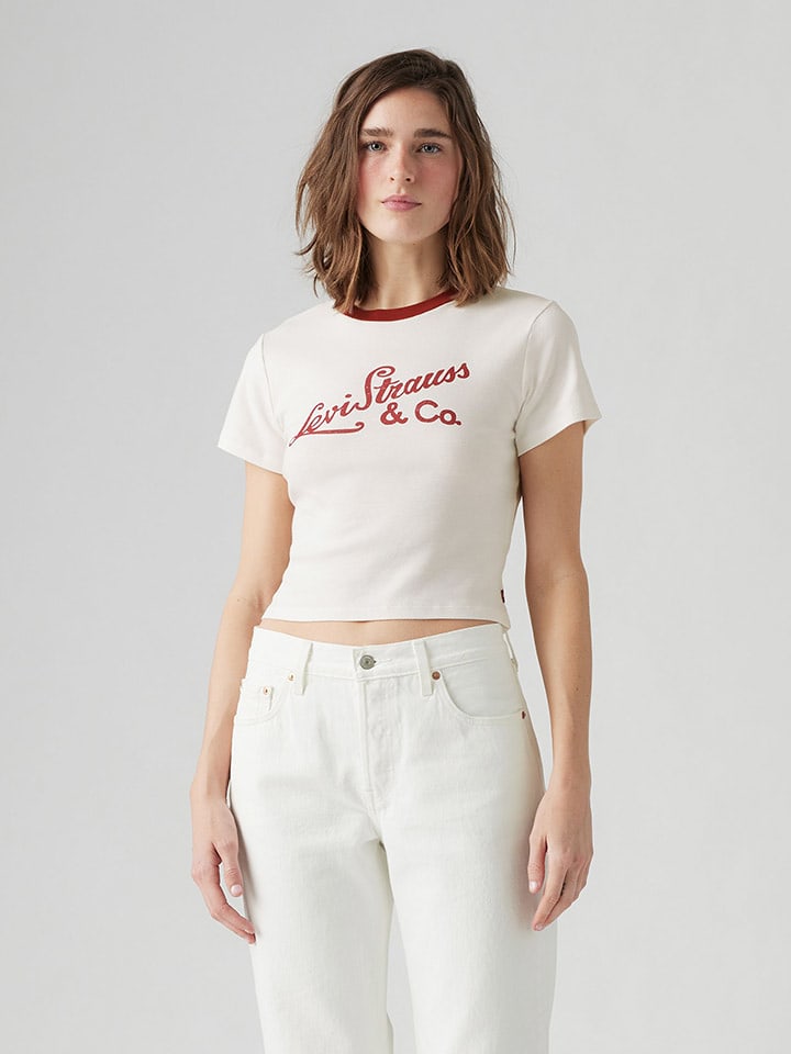 Levi's Koszulka w kolorze kremowo-czerwonym rozmiar: L