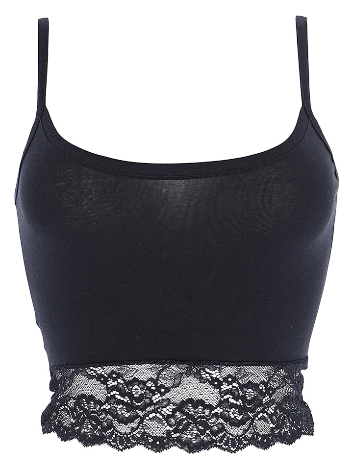 COTONELLA Top w kolorze czarnym rozmiar: L