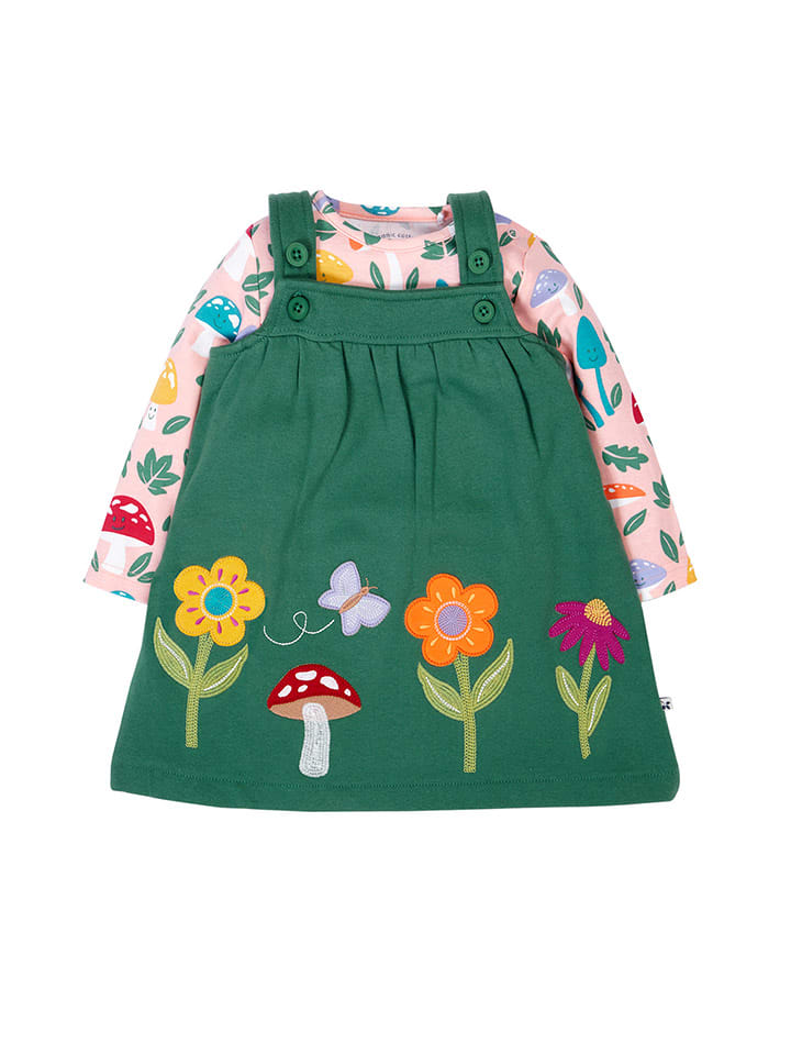 Frugi 2-częściowy zestaw "Pippa" w kolorze zielonym ze wzorem rozmiar: 104/110