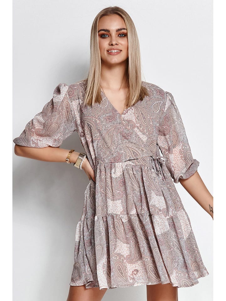 Makadamia Sukienka w kolorze jasnoróżowym ze wzorem rozmiar: 36/38