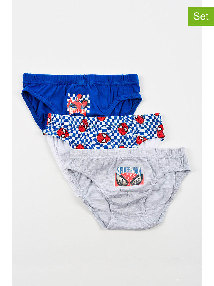 Spiderman Slipki (3 pary) "Spider-Man" w kolorze niebiesko-szarym rozmiar: 98/104