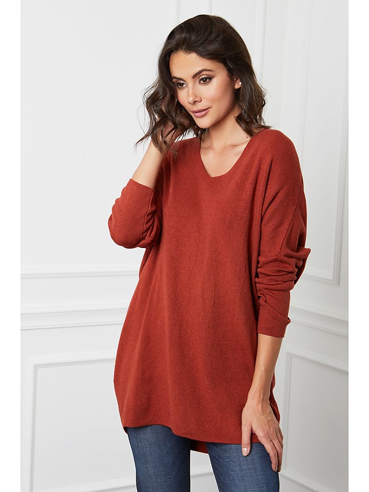 Joséfine Sweter "Beder" w kolorze ceglanym rozmiar: L