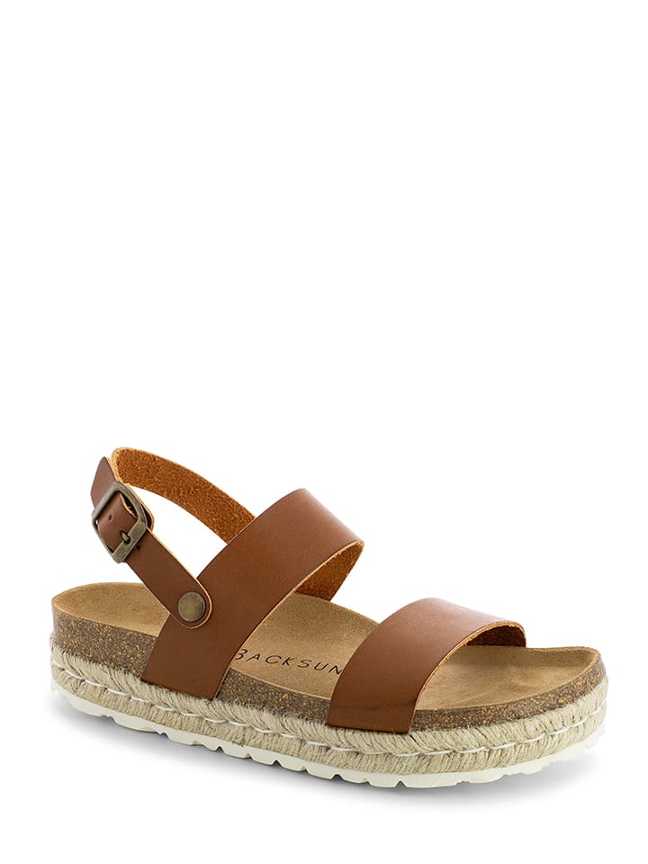 BACKSUN Skórzane sandały w kolorze jasnobrązowym rozmiar: 41