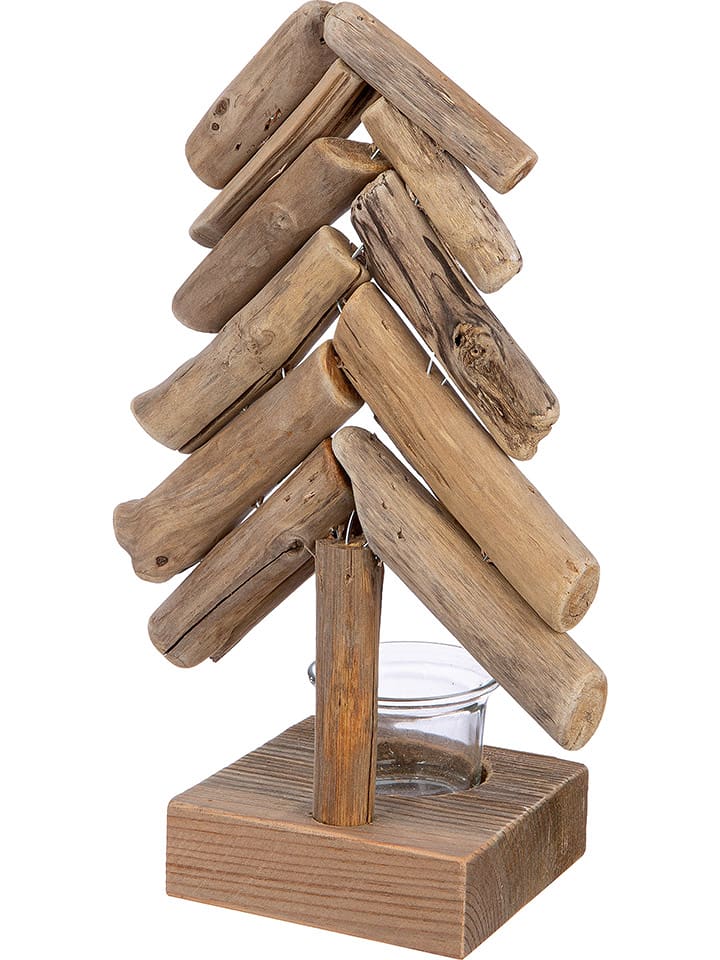 GILDE Świecznik "Oak" w kolorze jasnobrązowym rozmiar: onesize