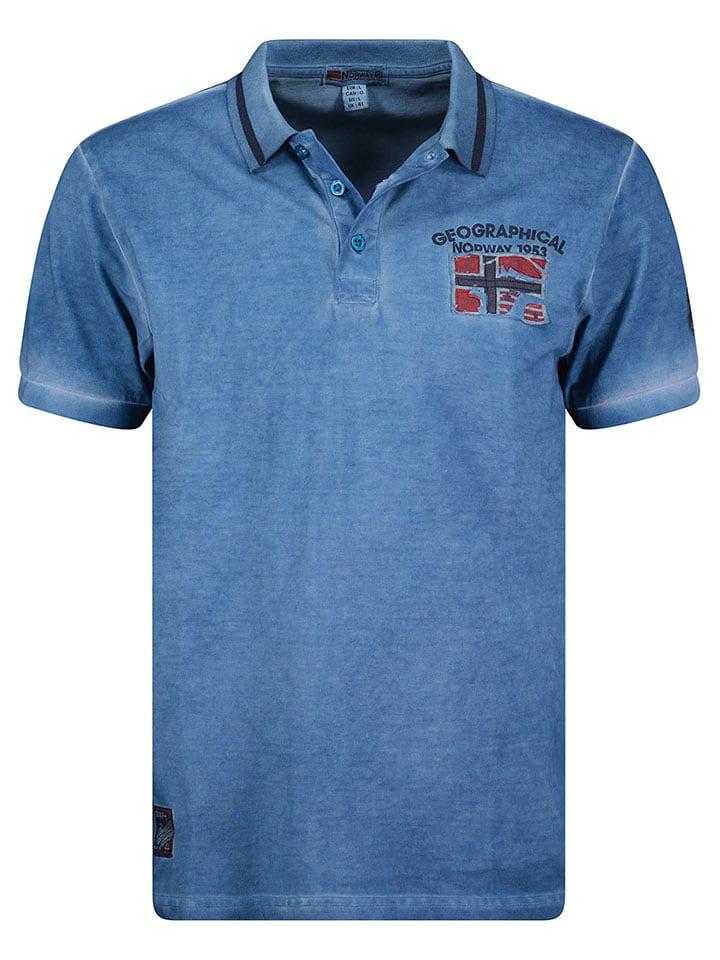 Geographical Norway Koszulka polo w kolorze niebieskim rozmiar: 164