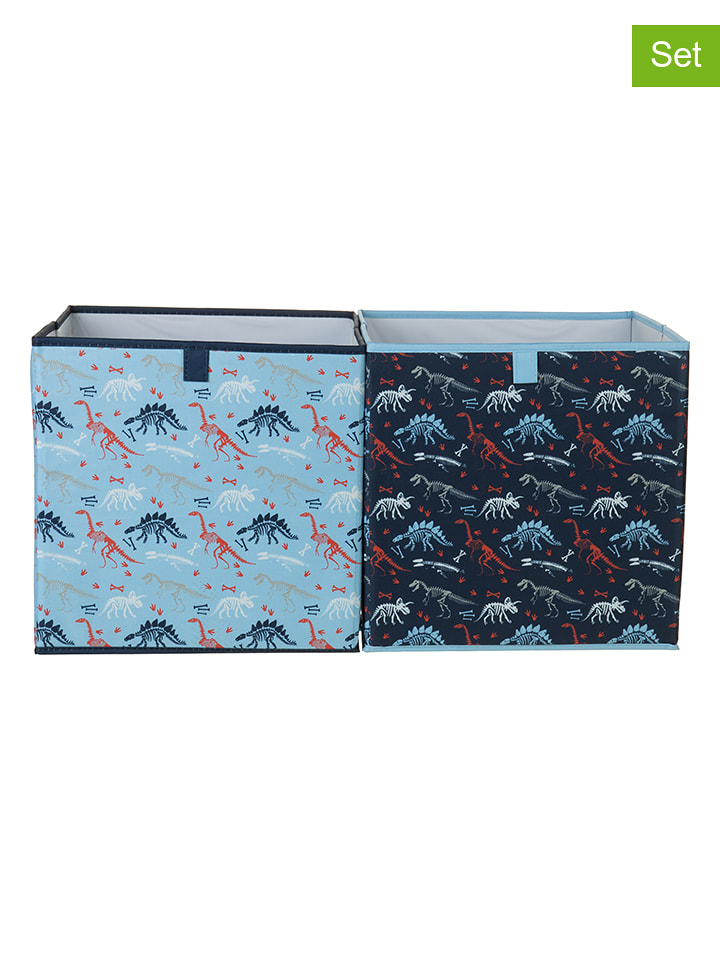 lamino Pudełka (2 szt.) w kolorze błękitnym i granatowym - 33 x 33 x 33 cm rozmiar: onesize