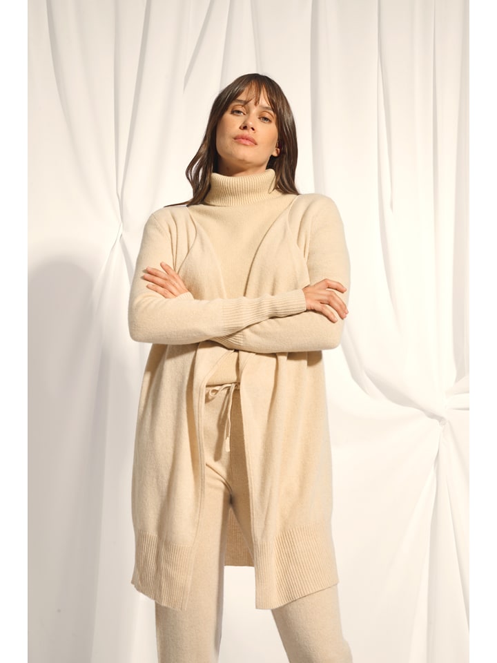 Just Cashmere Kaszmirowy kardigan "Brooke" w kolorze beżowym rozmiar: M