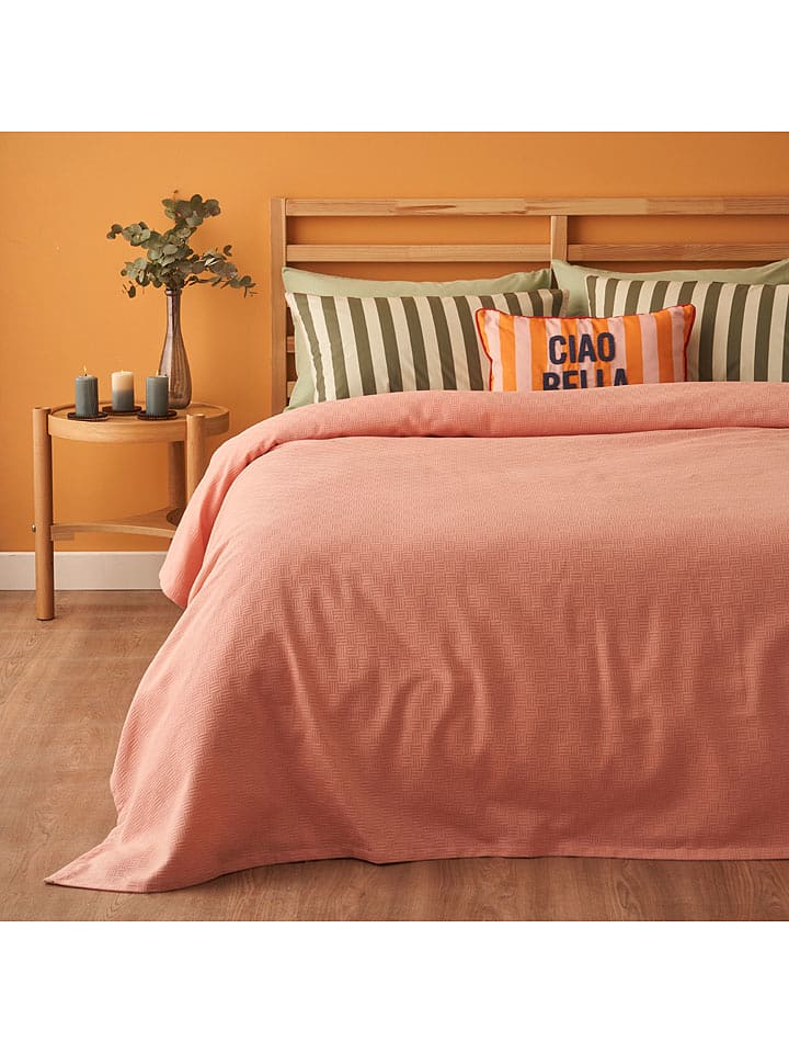 BELLA MAISON Narzuta "Line" w kolorze jasnoróżowym rozmiar: 200x220 cm