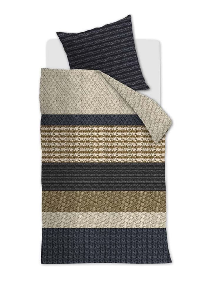 Beddinghouse Komplet pościeli flanelowej "Lance" w kolorze szaro-beżowym rozmiar: 155x220 cm