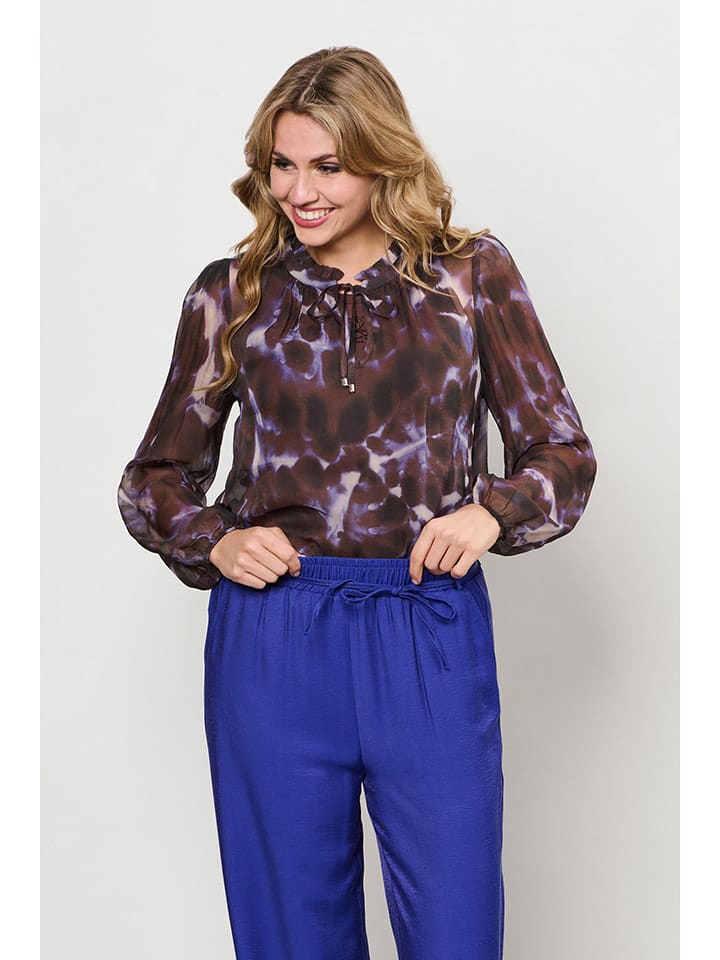 &Co Woman Bluzka "Andrea" w kolorze brązowo-fioletowym rozmiar: 3XL