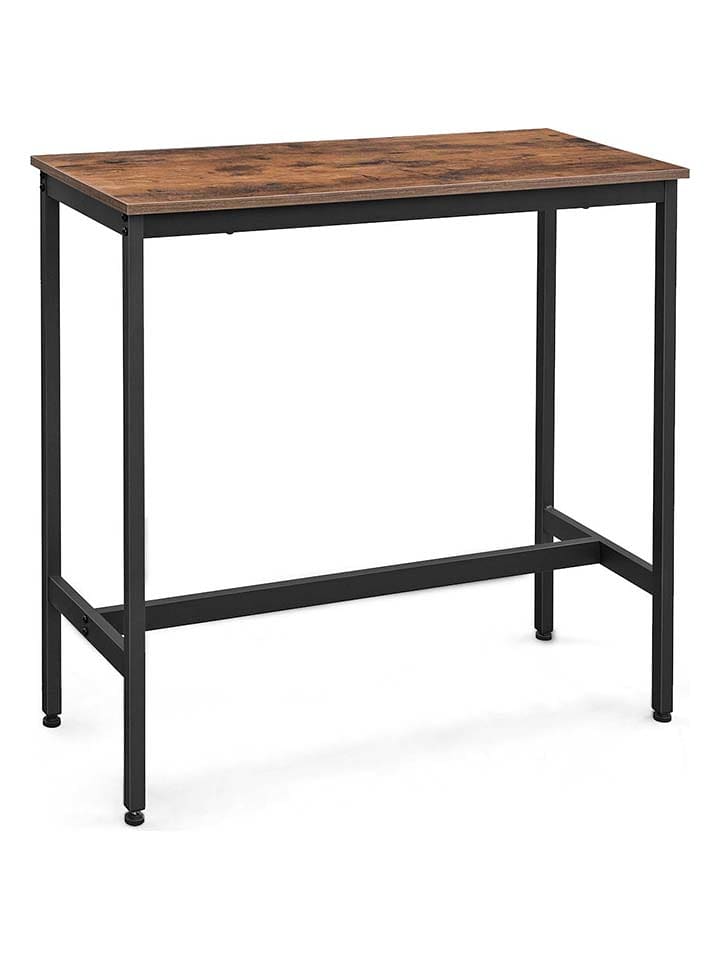 Songmics Stolik barowy w kolorze brązowo-czarnym - 100 x 90 x 40 cm rozmiar: onesize