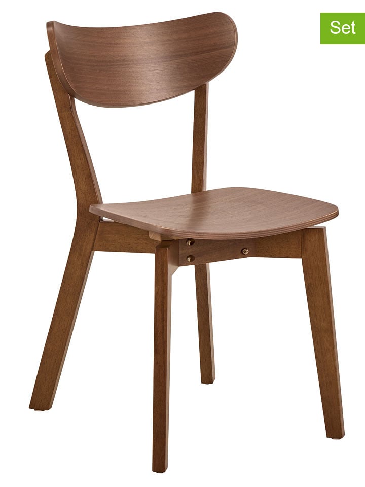 Actona Krzesła (2 szt.) w kolorze jasnobrązowym do jadalni - 45 x 79,5 x 55 cm rozmiar: onesize