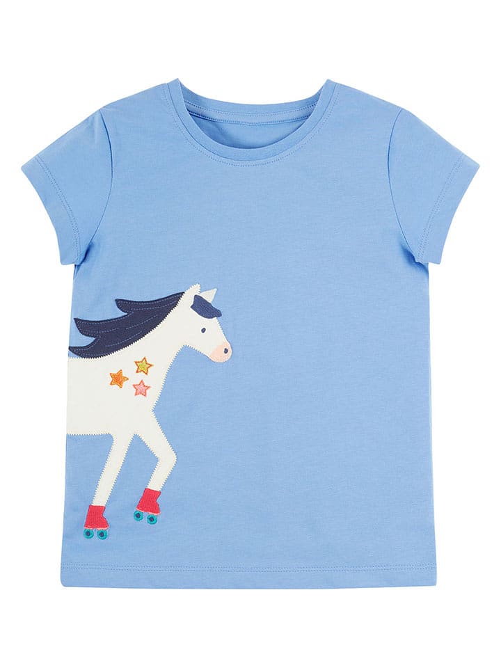 Frugi Koszulka "Elise" w kolorze błękitno-białym rozmiar: 98/104