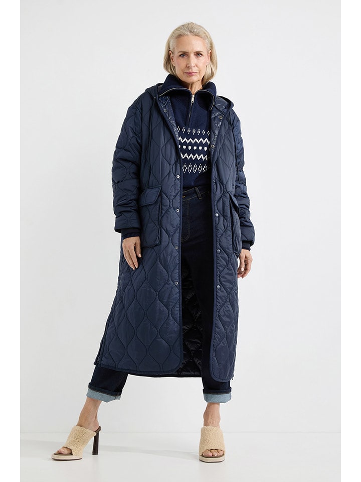 Josephine & Co Płaszcz pikowany "Anastasia" w kolorze granatowym rozmiar: 36
