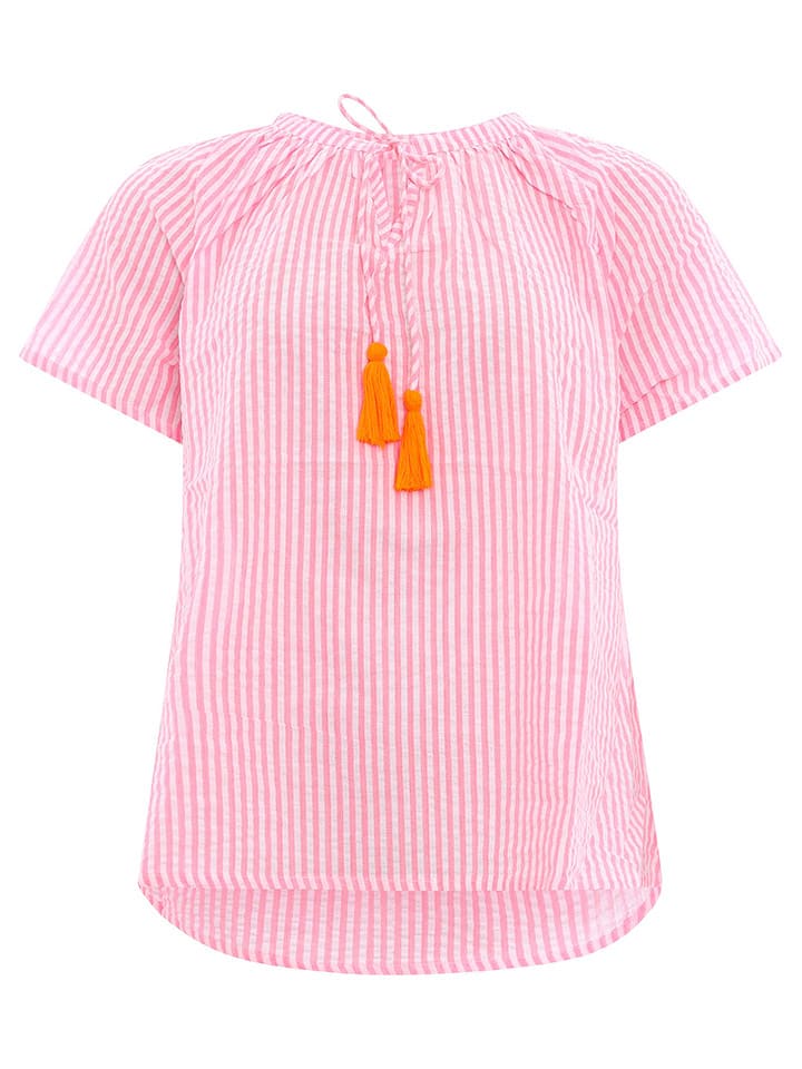 Zwillingsherz Bluzka "Neon Stripes" w kolorze jasnoróżowym rozmiar: S/M
