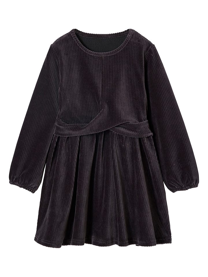 vertbaudet Sukienka sztruksowa w kolorze antracytowym rozmiar: 164