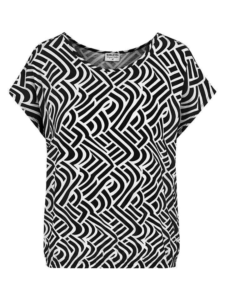 Sublevel Koszulka w kolorze czarno-białym rozmiar: L