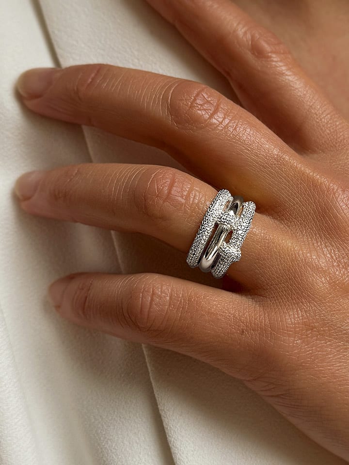 DI GIORGIO Srebrny pierścionek z cyrkoniami rozmiar: 50