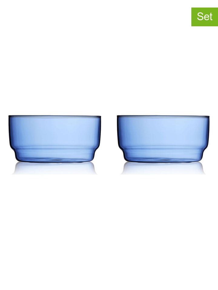 Lyngby Glas Miski (2 szt.) "Torino" w kolorze niebieskim - Ø 12 cm rozmiar: onesize
